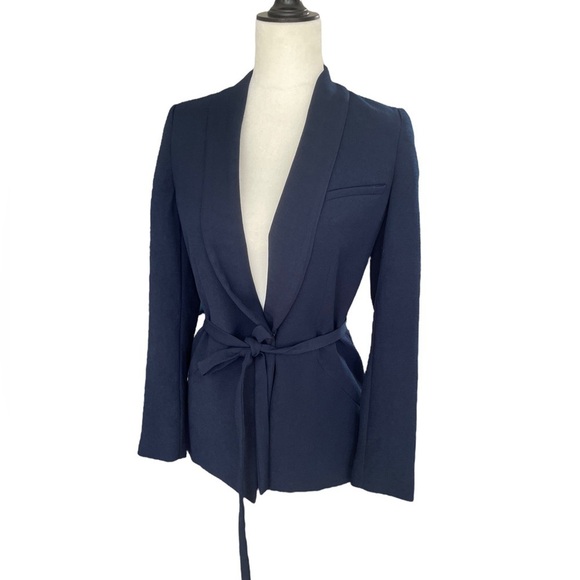 BA&SH Padova Belted Jacket Blazer Navy US size 4 - Picture 8 of 11
